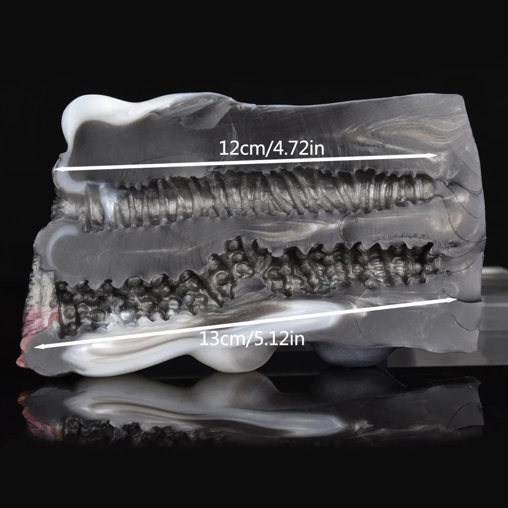 Cow Pocket Pussy Male Masturbator - Realistic Dual Penis Toy with lifelike texture and precise measurements