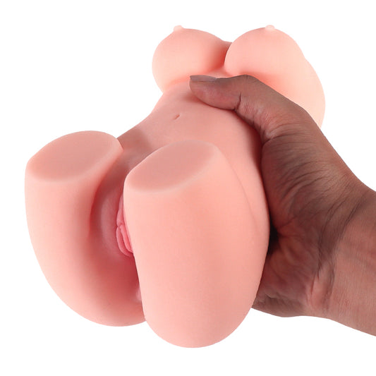 RealVagina 2lbs Realistic Vagina Body-Safe Pocket Pussy Toy A0900 held in hand for size reference