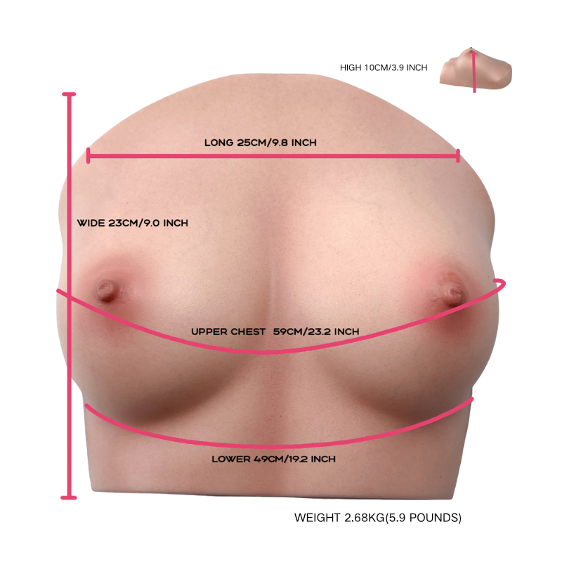 Realvagina Fake Silicone Breast with Realistic skin texture Boobs Sex Toy Lifelike Breasts Male Masturbator Stroker