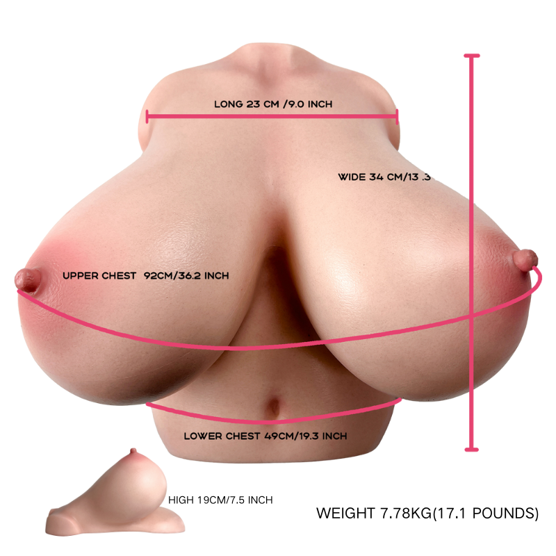 Realvagina Fake silicone Chest with Realistic Skin texture Boobs Sex Toy Lifelike Breasts Male Masturbator Stroker