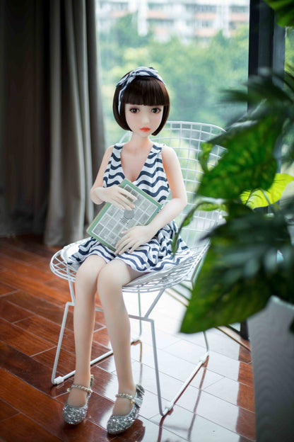 Joktan – 4.1ft/125cm Realistic Short Black Hair Lifelike Mini Sex Doll