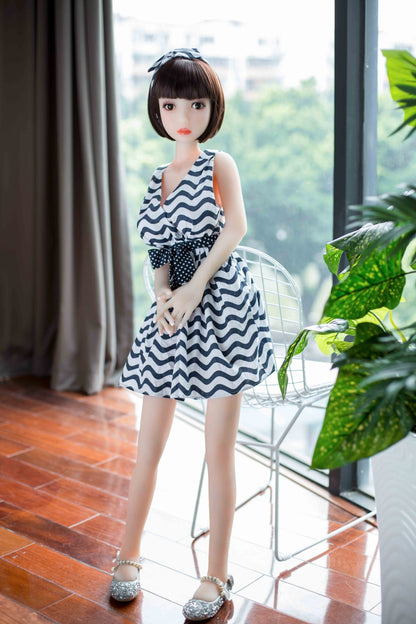 Joktan – 4.1ft/125cm Realistic Short Black Hair Lifelike Mini Sex Doll