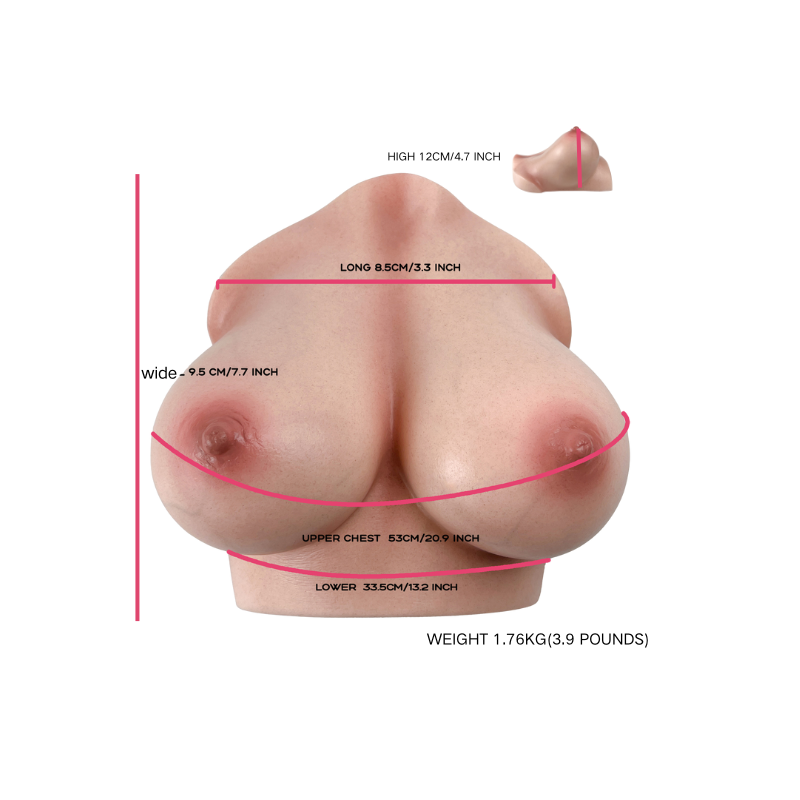 RealVagina Realistic Skin Texture Silicone Big Breast Boobs Sex Toy Lifelike Breasts Male Masturbator Stroker