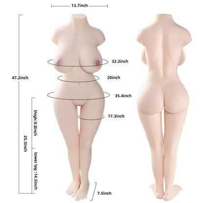 Farah - 61.7 lbs Sexy Full Size BBW Sex Torso with Long Legs and Feet