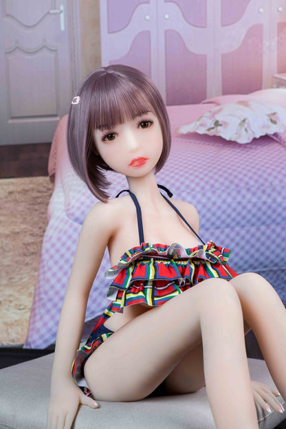 Lesley – 4.1ft/125cm Realistic Long Black Lifelike Mini Sex Doll