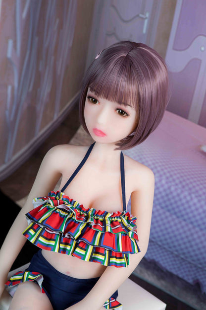 Lesley – 4.1ft/125cm Realistic Long Black Lifelike Mini Sex Doll