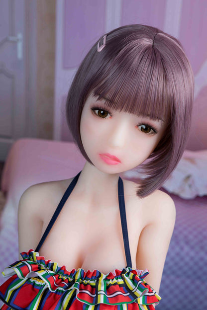 Lesley – 4.1ft/125cm Realistic Long Black Lifelike Mini Sex Doll