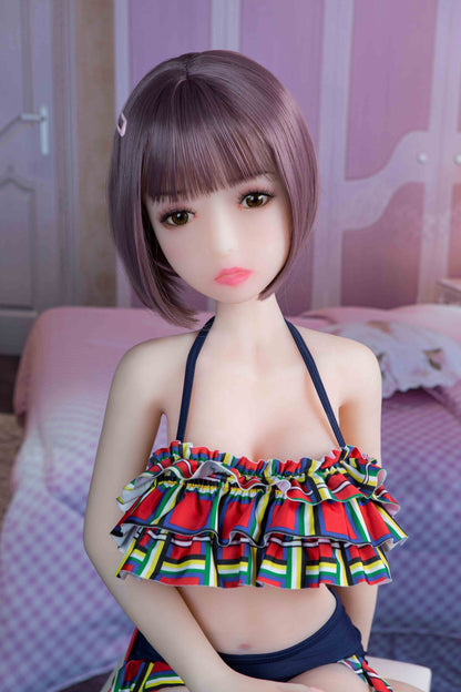 Lesley – 4.1ft/125cm Realistic Long Black Lifelike Mini Sex Doll