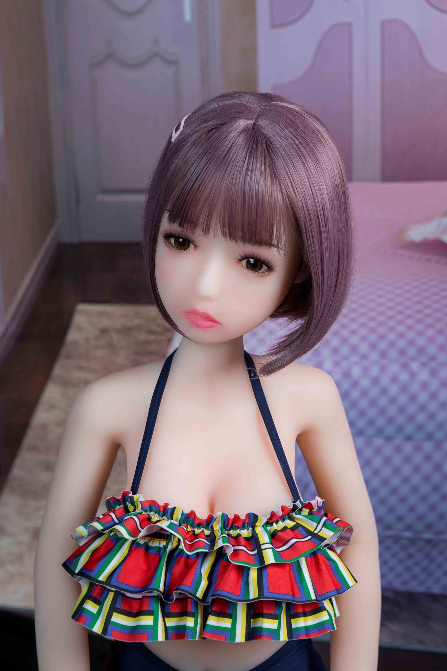 Lesley – 4.1ft/125cm Realistic Long Black Lifelike Mini Sex Doll