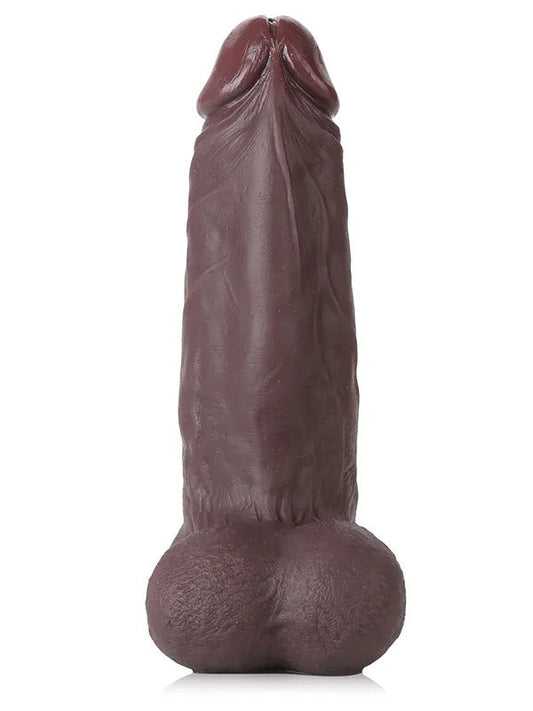 Max 8.3" x 2.2" Black Suction Cup Girthy Dildo With Moving Balls