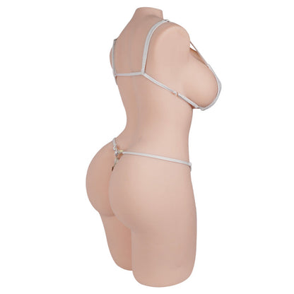 Morgpie 63.9LB pornstar sex doll with Tantabosom and Tantabutt, featuring realistic body proportions, soft breasts, firm nipples.