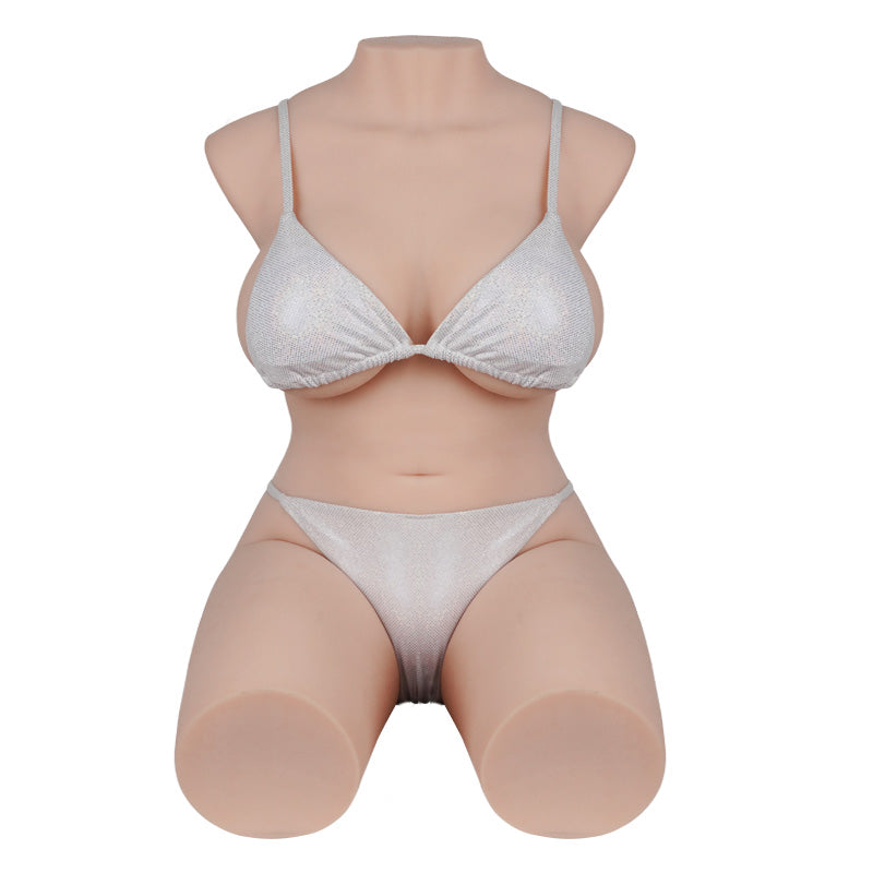 Morgpie 63.9LB pornstar sex doll with Tantabosom and Tantabutt, featuring realistic body proportions, soft breasts, firm nipples.