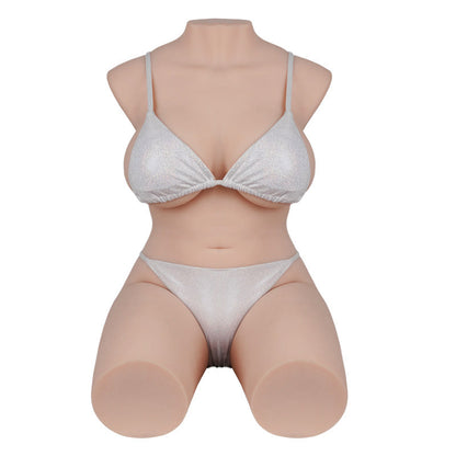 Morgpie 63.9LB pornstar sex doll with Tantabosom and Tantabutt, featuring realistic body proportions, soft breasts, firm nipples.