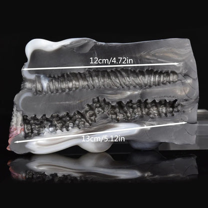 Cow Pocket Pussy Male Masturbator - Realistic Dual Penis Toy with lifelike texture and precise measurements