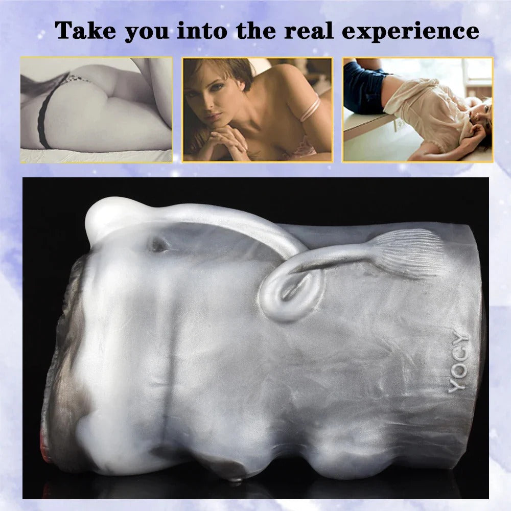 Cow Pocket Pussy Male Masturbator - Realistic Dual Penis Toy designed for ultimate pleasure and stimulation