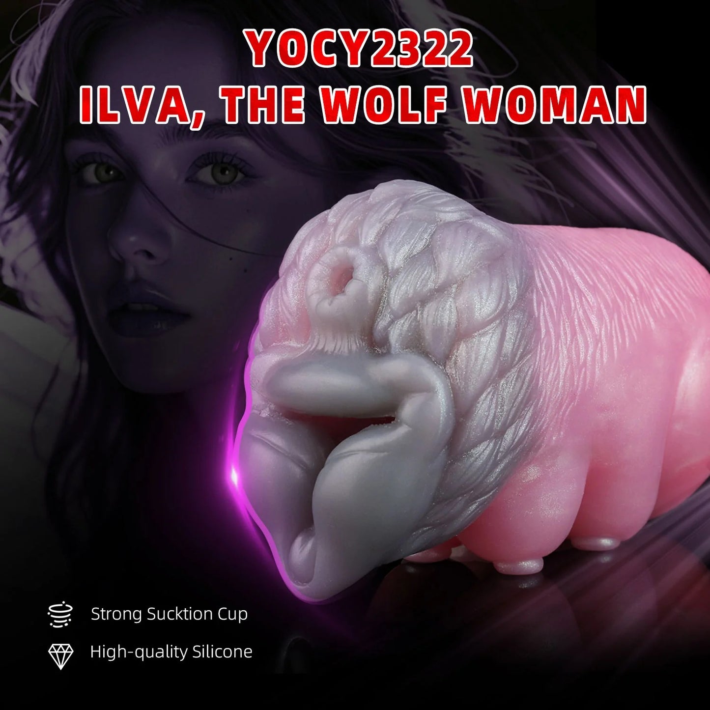 Wolf Beauty Pocket Pussy Male Masturbator - Fantasy Silicone with strong suction cup and soft texture