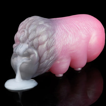 Wolf Beauty Pocket Pussy Male Masturbator - Fantasy Silicone in pink and gray color with realistic texture
