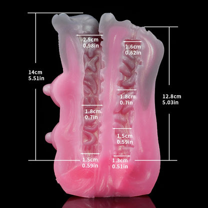 Wolf Beauty Pocket Pussy Male Masturbator - Fantasy Silicone with detailed texture and dimensions for enhanced pleasure