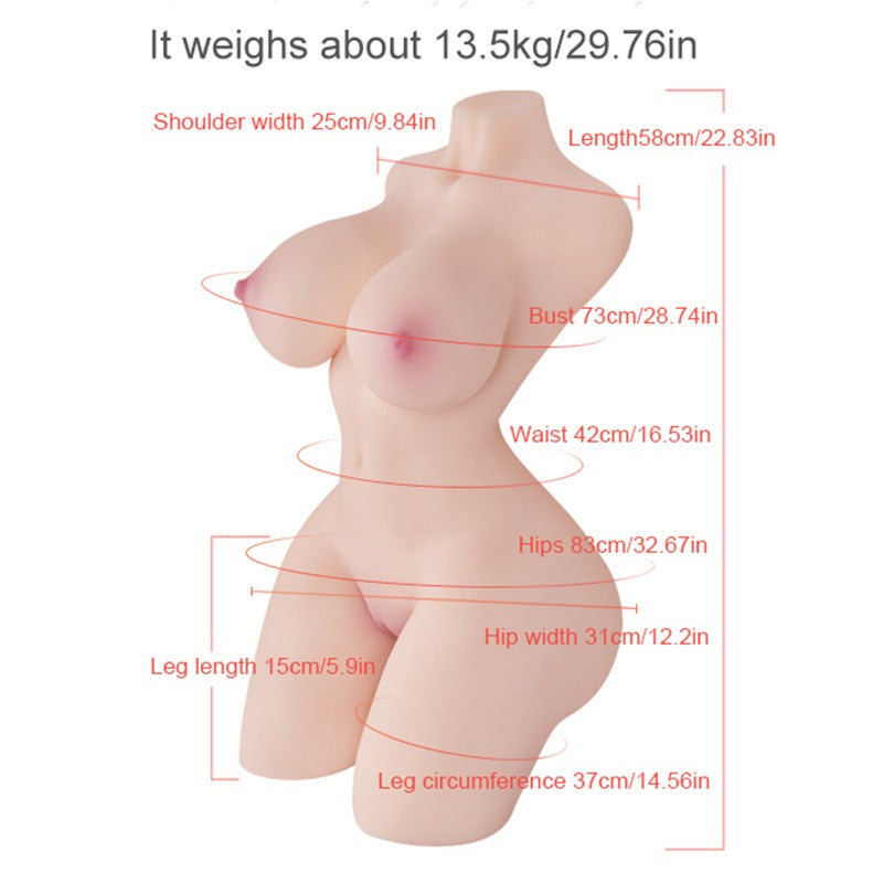Realvagina Zenobia-29.76LB Realistic Female Vagina Half Torso Sex Toy