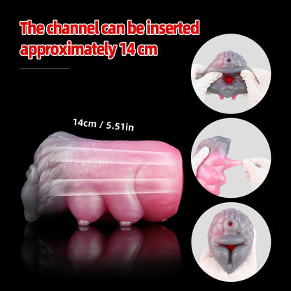 Wolf Beauty Pocket Pussy Male Masturbator - Fantasy Silicone with 14 cm insertion channel for enhanced pleasure