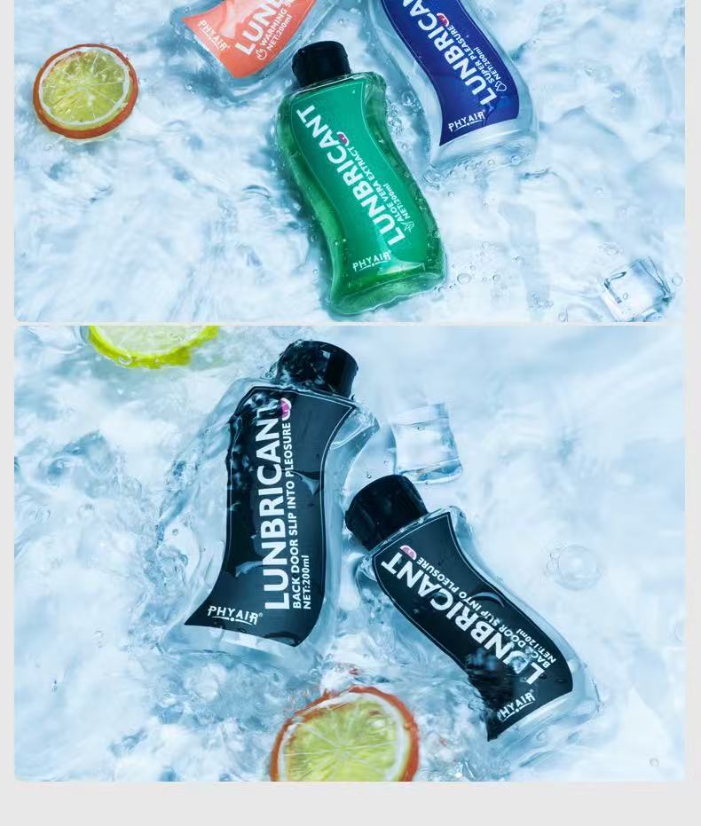 RealVagina 200ml Water Based Lube Lasts Long & Easy to Clean with various vibrant flavors on wet surface