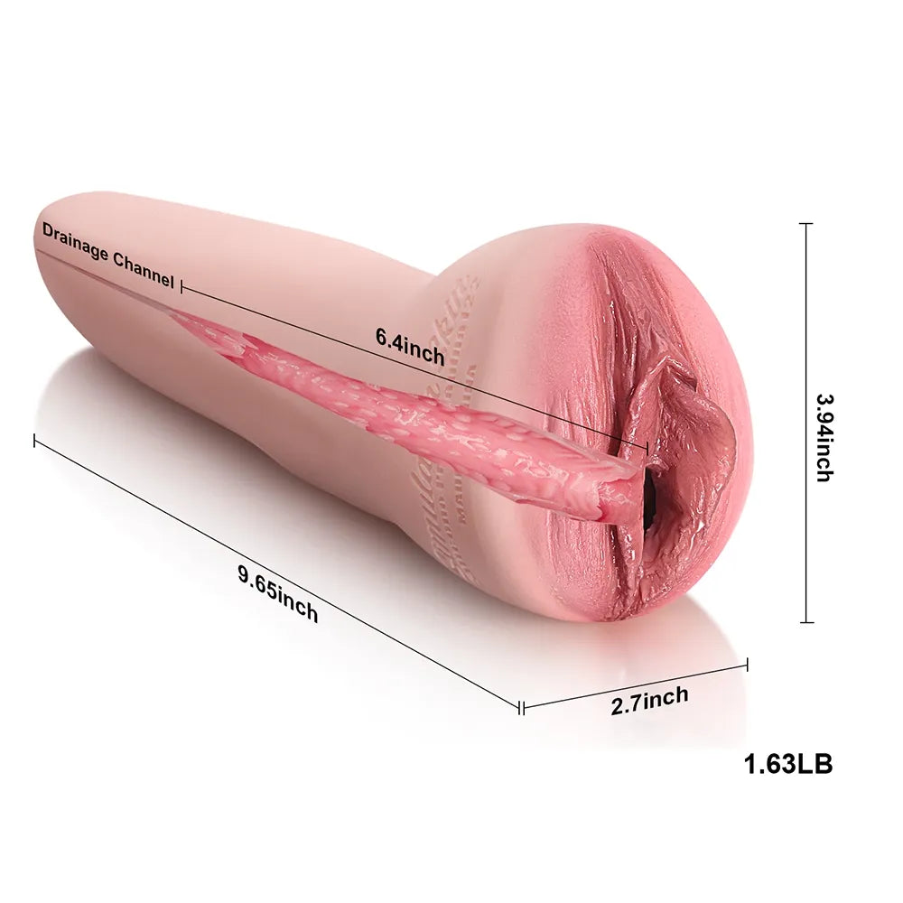 RealVagina realistic silicone vagina masturbator with detailed texture and drainage channel for enhanced pleasure