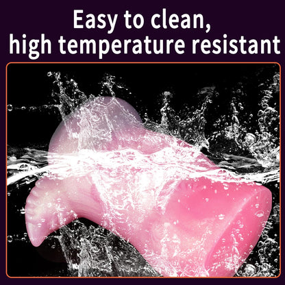 RealVagina Deer Girl Animal Pocket Pussy Male Masturbator shown being cleaned with water, highlighting its easy maintenance features