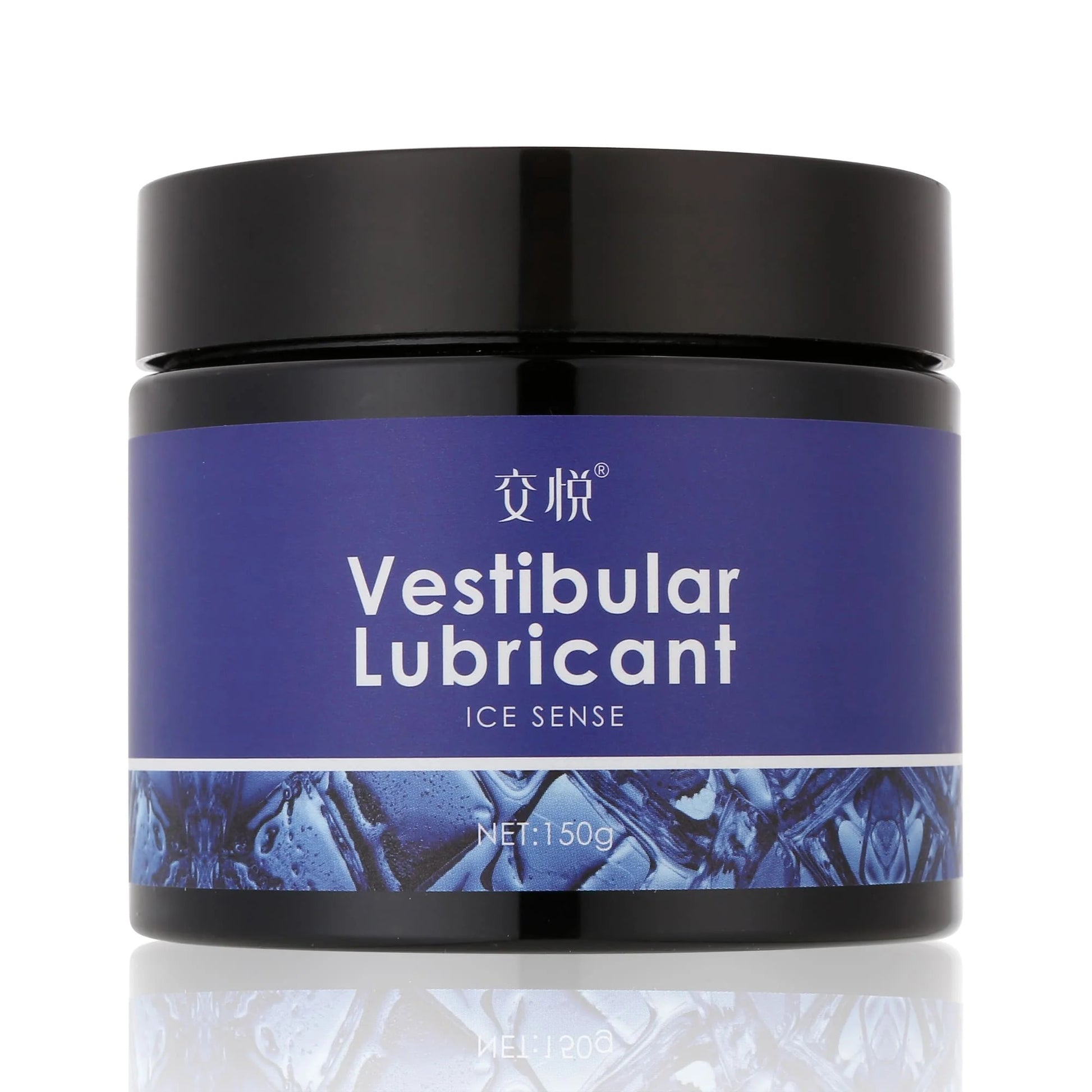 RealVagina Heat Sense Anal Lube in a black tub with blue label for enhanced sensations